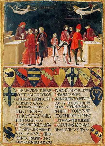 The Council Finances in Times of War and of Peace, 1468 Oil Painting by Benvenuto Di Giovanni Guasta