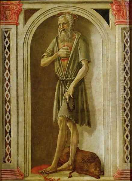 St. Jerome, 1480s Oil Painting by Benvenuto Di Giovanni Guasta