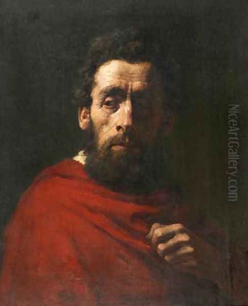 Portrait of a Man Oil Painting by Maurycy Gottlieb