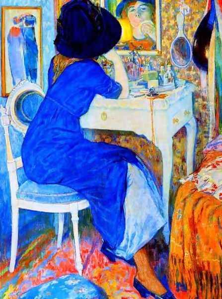 Woman at Makeup Table Oil Painting by Leo Gestel