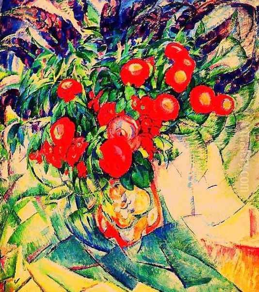 Still Life with Peonies Oil Painting by Leo Gestel