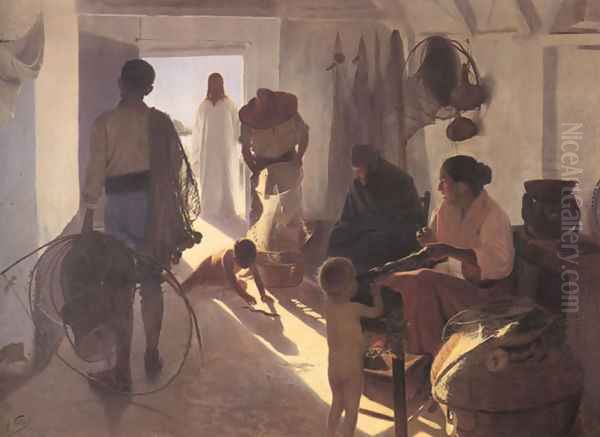 Los amigos de Jesus Oil Painting by Antonio Fillol Granell