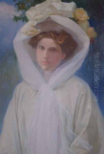 Adela de La Hoz Oil Painting by Antonio Fillol Granell