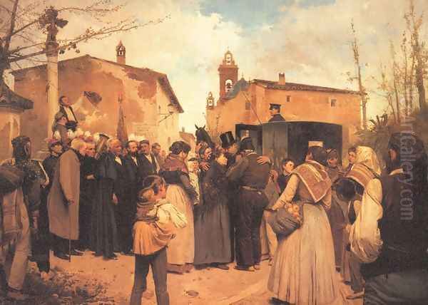 La gloria del pueblo (The glory of the people) Oil Painting by Antonio Fillol Granell