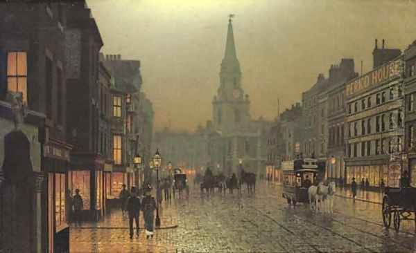 The Clapham Omnibus Oil Painting by Arthur E. Grimshaw