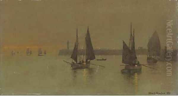 Out with the Ebbing Tide Oil Painting by Arthur E. Grimshaw