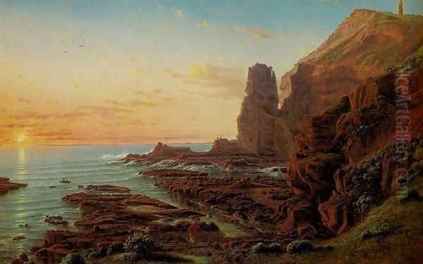 Castle Rock, Cape Schanck Oil Painting by Eugene von Guerard