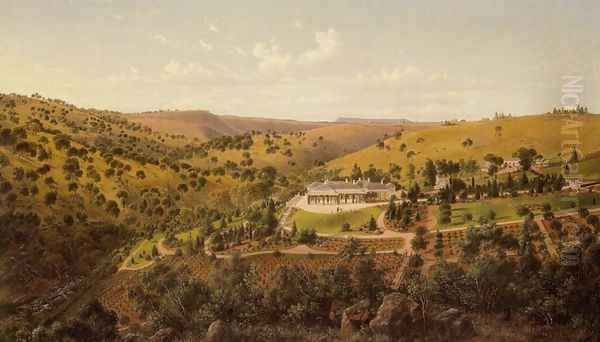 Mr Clark's Station, Deep Creek, near Keilor Oil Painting by Eugene von Guerard