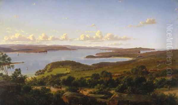 Sydney Heads Oil Painting by Eugene von Guerard