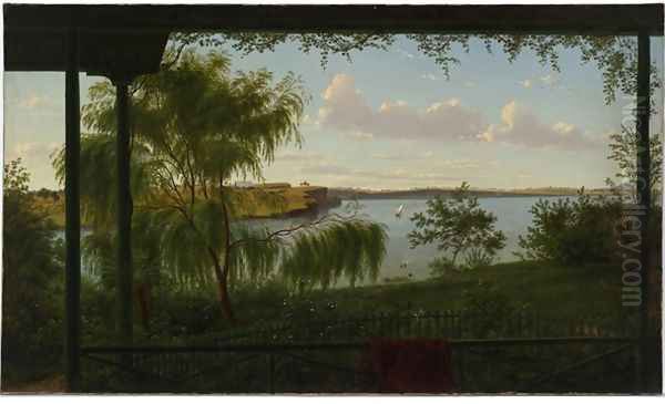 From the verandah of Purrumbete Oil Painting by Eugene von Guerard