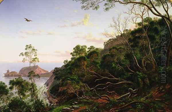 Pulpit Rock near Melbourne Victoria Oil Painting by Eugene von Guerard