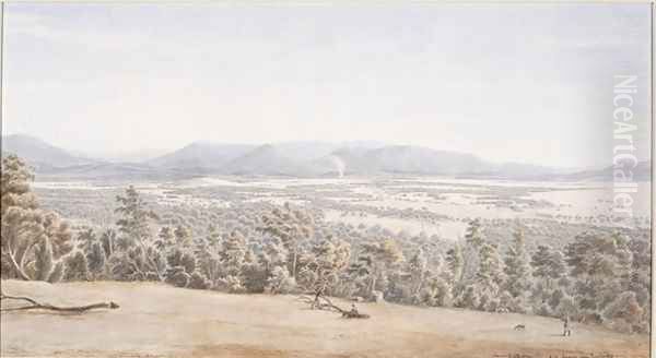 Lilydale from the Hills with the Dandenongs in the distance Oil Painting by Eugene von Guerard