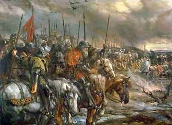 Morning of the Battle of Agincourt Oil Painting by Sir John Gilbert