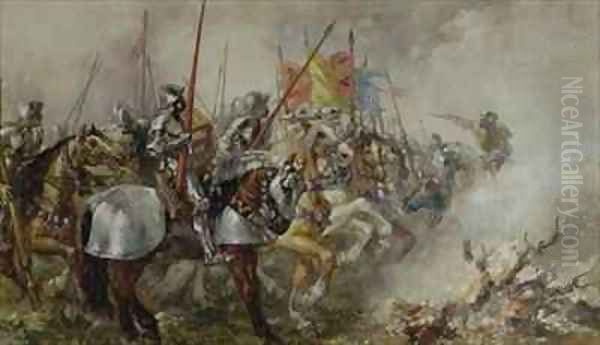 King Henry V at the Battle of Agincourt Oil Painting by Sir John Gilbert