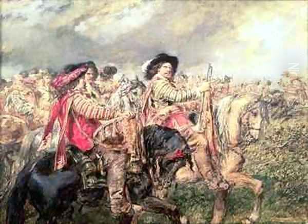 After the Battle of Naseby in 1645 Oil Painting by Sir John Gilbert