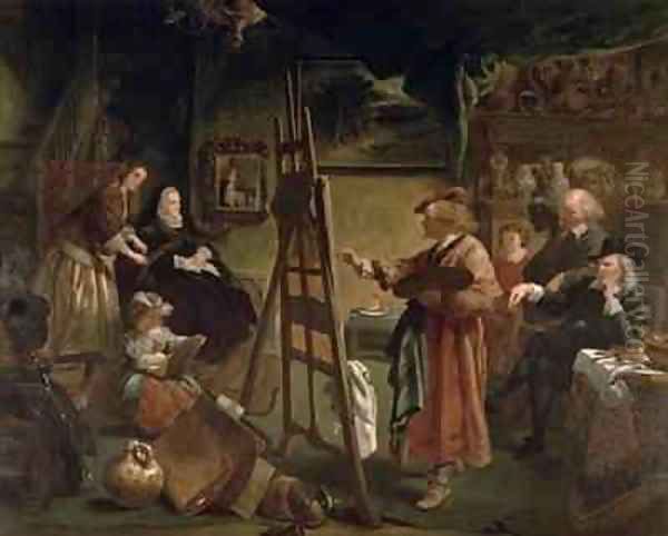 Rembrandt in his Studio Oil Painting by Sir John Gilbert