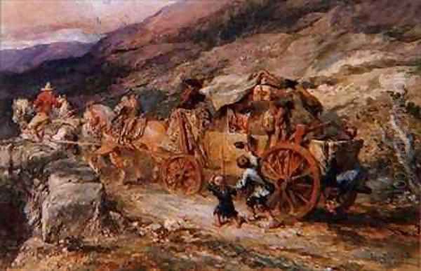 Stage Coach of the Last Century Oil Painting by Sir John Gilbert