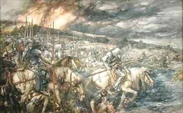 War After the Battle Oil Painting by Sir John Gilbert