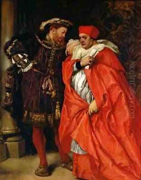 Ego et Rex Meus Henry VIII 1491-1547 and Cardinal Wolsey Oil Painting by Sir John Gilbert