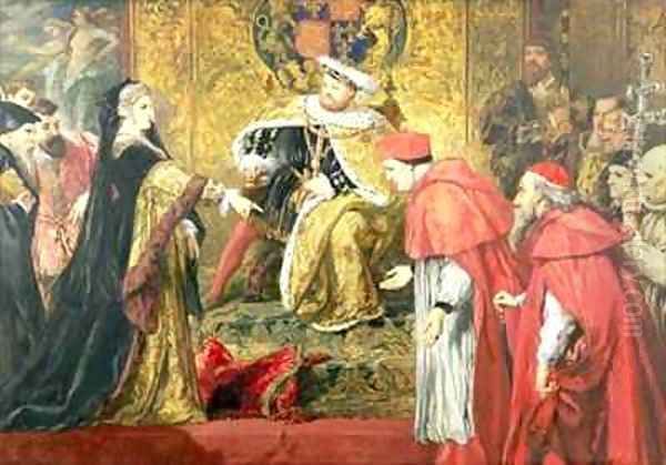 Queen Catherine and the Cardinals Oil Painting by Sir John Gilbert