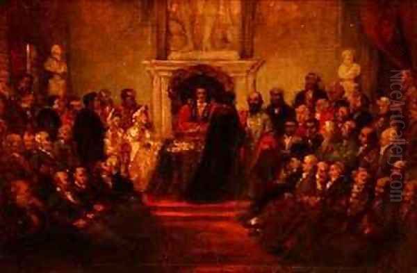 Presentation of the Freedom of the City to General Garibaldi Oil Painting by Sir John Gilbert