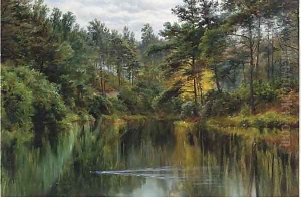 A tranquil stretch of the river Oil Painting by Sir John Gilbert