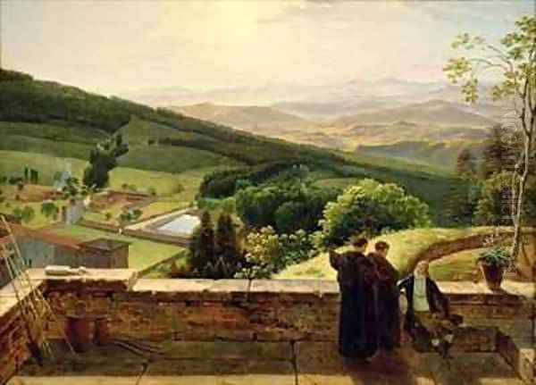 View of Vallombrosa near Florence Oil Painting by Louis Gauffier