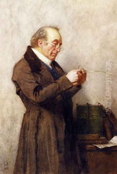 The Schoolmaster Oil Painting by Charles Green