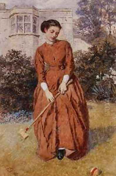 The Croquet Player Oil Painting by Charles Green