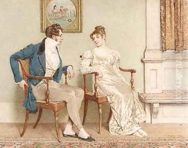 The Courtship Oil Painting by Charles Green