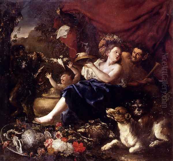 Allegory Of Spring Oil Painting by Domenico Guidobono