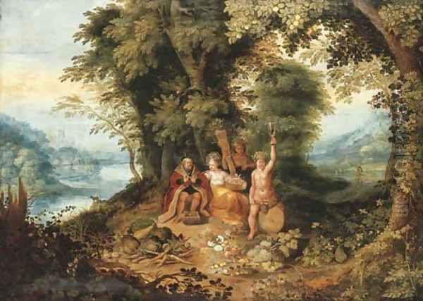 An Allegory of the Four Seasons Oil Painting by Abraham Govaerts