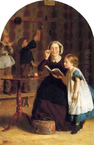 The Reading Lesson Oil Painting by Seymour Joseph Guy