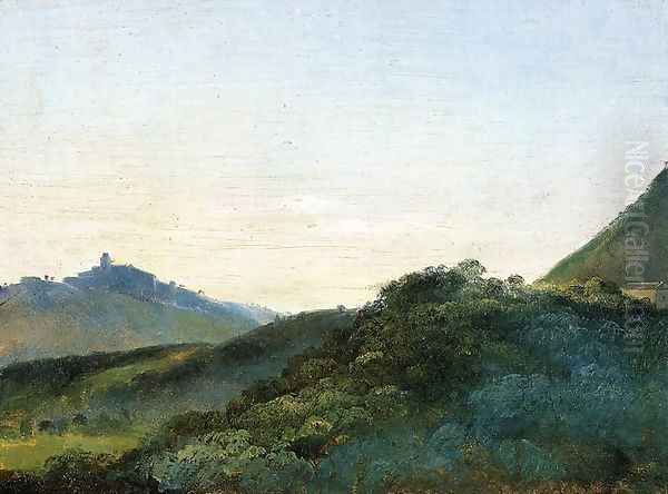 Italian Hills at Dawn Oil Painting by Francois-Marius Granet