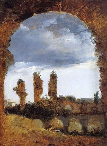 Ruined Columns in the Colosseum Oil Painting by Francois-Marius Granet