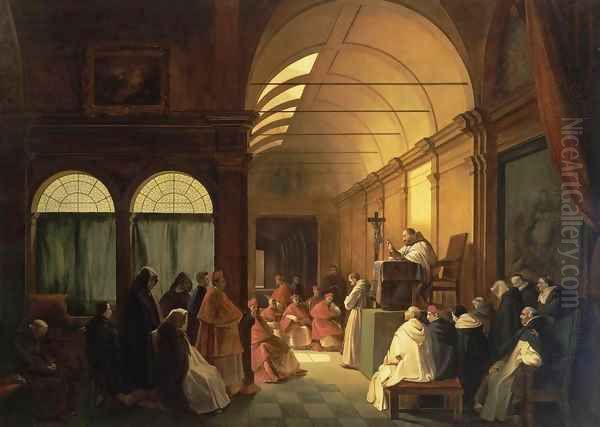 Meeting of the Monastic Chapter Oil Painting by Francois-Marius Granet