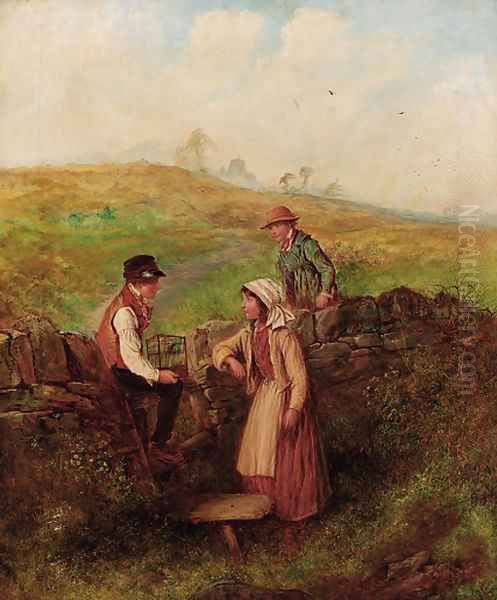 By the stile Oil Painting by Alfred H. Green