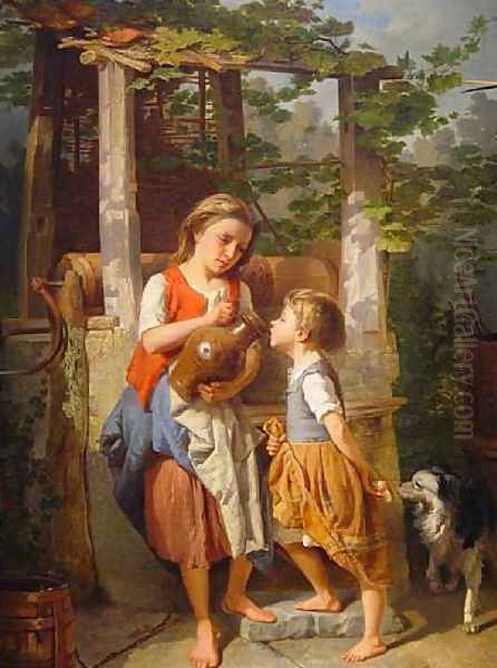 At the Well Oil Painting by Theodore Gerard