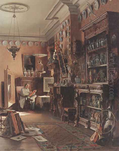 The collector's studio Oil Painting by Theodore Gerard