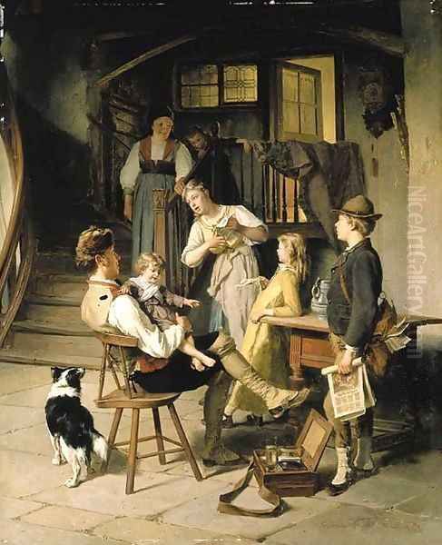 The happy family Oil Painting by Theodore Gerard