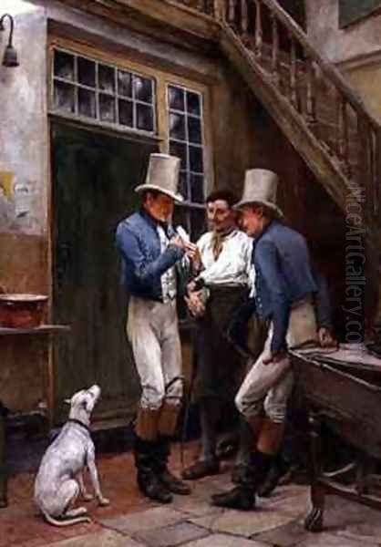 The Final Preparation for the Hunt Oil Painting by Andrew Carrick Gow