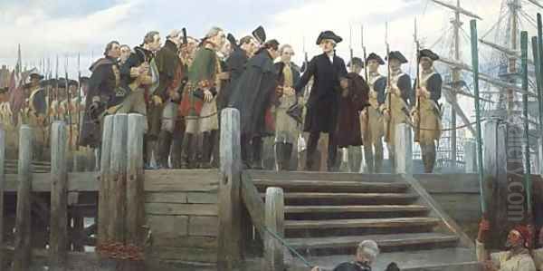 Washington's Farewell to the Army Oil Painting by Andrew Carrick Gow