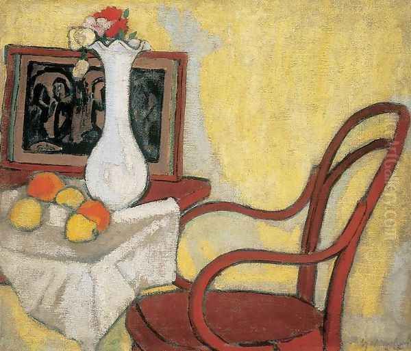 Interior with Thonet-chair c. 1908 Oil Painting by Sandor Galimberti