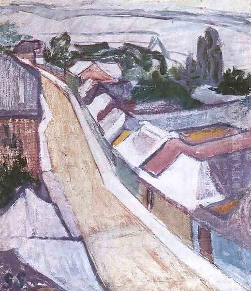 Roofs 1908-10 Oil Painting by Sandor Galimberti