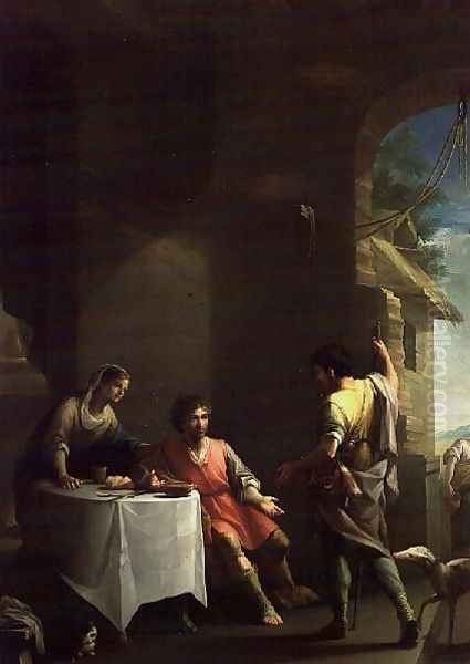 Esau sells his birthright to Jacob, 1790-1800 Oil Painting by Zacarias Gonzalez Velazquez