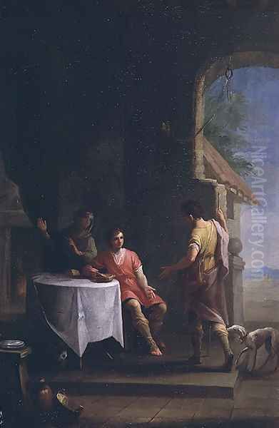 Esau selling his Birthright to Jacob, c.1790-1800 Oil Painting by Zacarias Gonzalez Velazquez