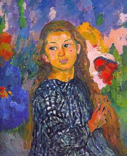 Portrait of Ottilia Giacometti 1912 Oil Painting by Giovanni Giacometti