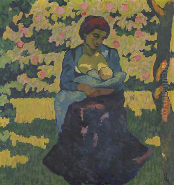 Die Mutter, um 1911 Oil Painting by Giovanni Giacometti