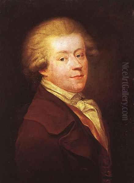 Self-portrait 1785 Oil Painting by Jozsef Ferenc Goez