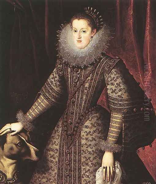 Queen Margarita of Austria 1609 Oil Painting by Bartolome Gonzalez Y Serrano